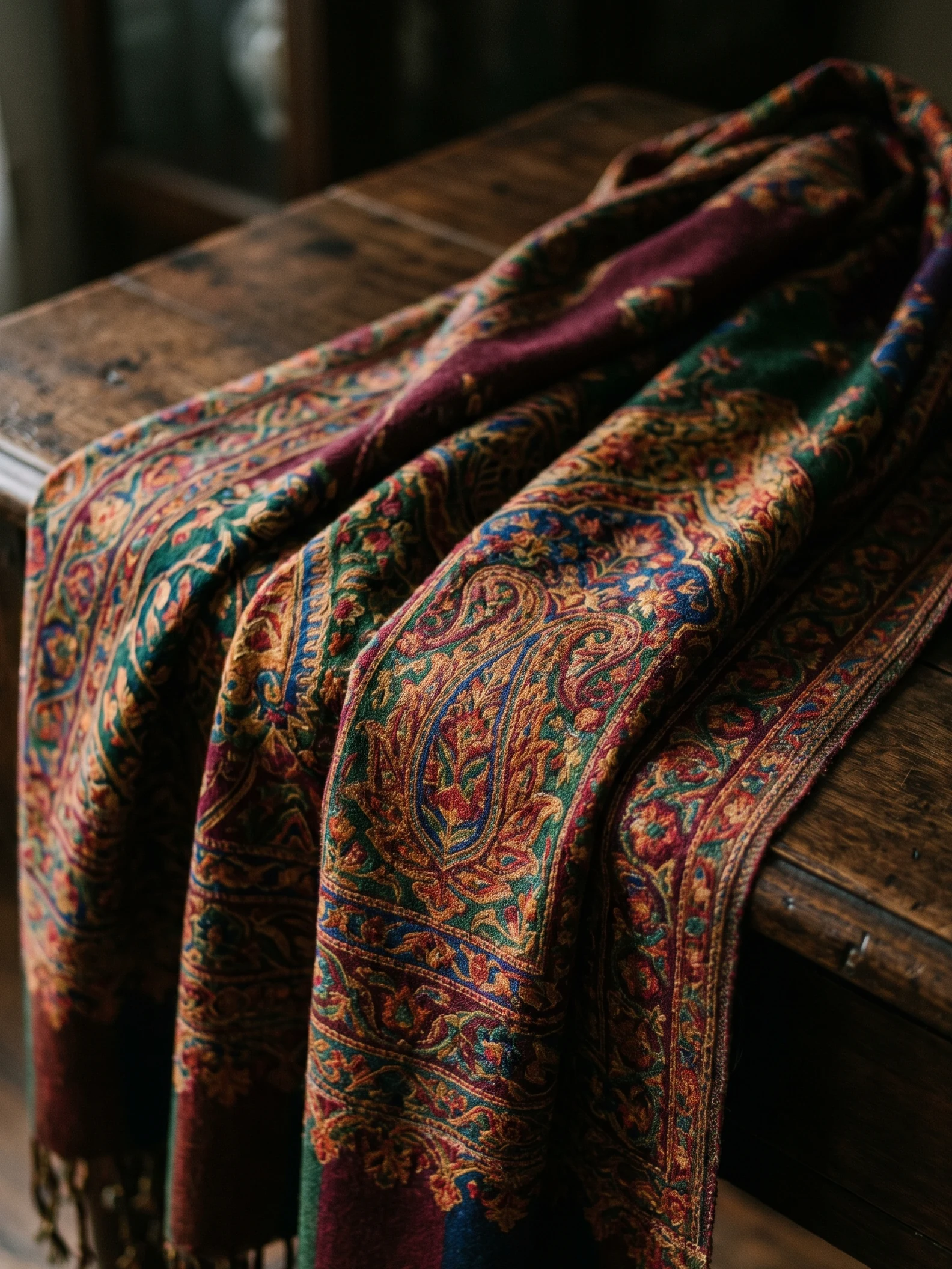 Kani shawl with intricate woven pattern