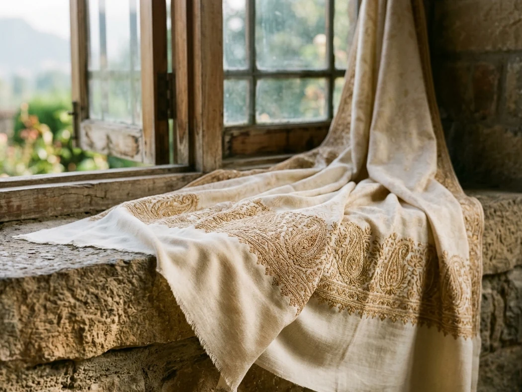 Finished Kashmiri Pashmina shawl